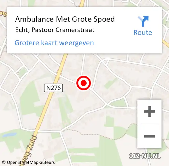 Locatie op kaart van de 112 melding: Ambulance Met Grote Spoed Naar Echt, Pastoor Cramerstraat op 12 november 2013 09:59