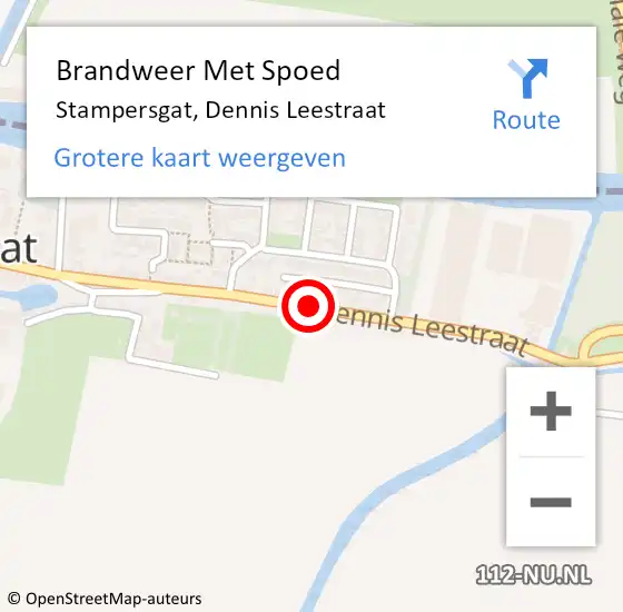 Locatie op kaart van de 112 melding: Brandweer Met Spoed Naar Stampersgat, Dennis Leestraat op 27 juni 2015 00:41