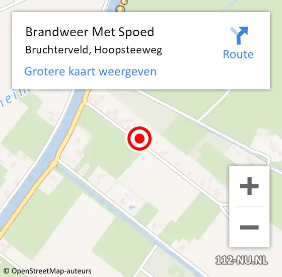 Locatie op kaart van de 112 melding: Brandweer Met Spoed Naar Bruchterveld, Hoopsteeweg op 12 november 2013 10:06