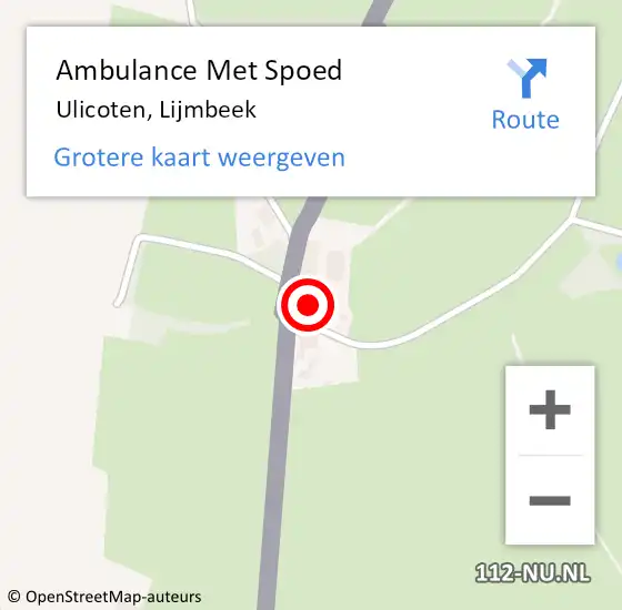 Locatie op kaart van de 112 melding: Ambulance Met Spoed Naar Ulicoten, Lijmbeek op 27 juni 2015 03:28