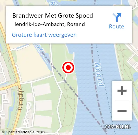 Locatie op kaart van de 112 melding: Brandweer Met Grote Spoed Naar Hendrik-Ido-Ambacht, Rozand op 27 juni 2015 03:36