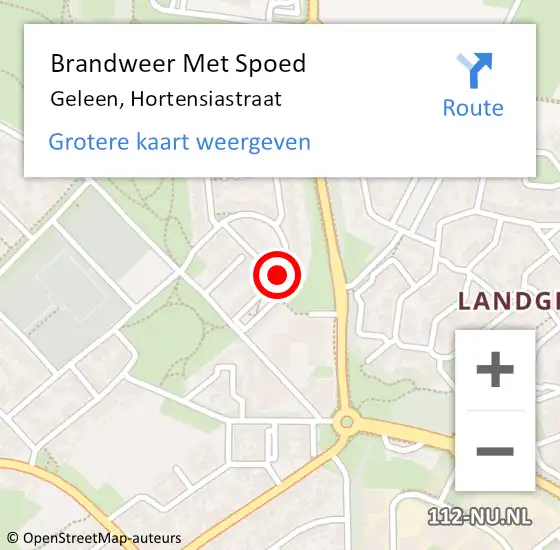 Locatie op kaart van de 112 melding: Brandweer Met Spoed Naar Geleen, Hortensiastraat op 27 juni 2015 03:52