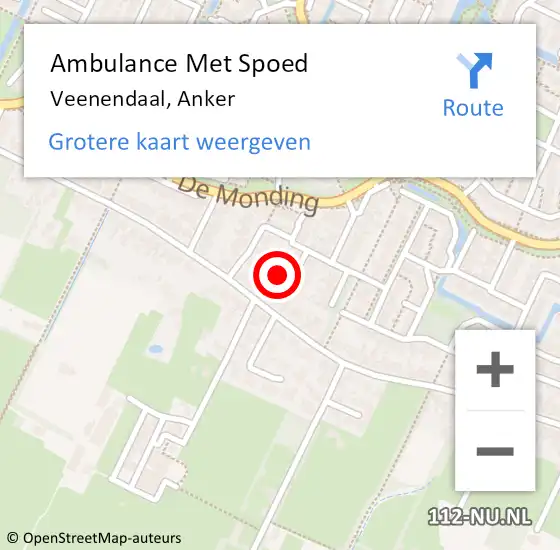 Locatie op kaart van de 112 melding: Ambulance Met Spoed Naar Veenendaal, Anker op 27 juni 2015 05:04