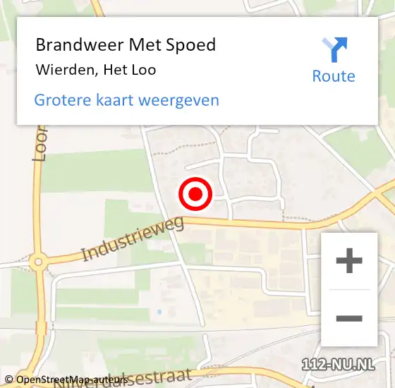 Locatie op kaart van de 112 melding: Brandweer Met Spoed Naar Wierden, Het Loo op 27 juni 2015 06:23