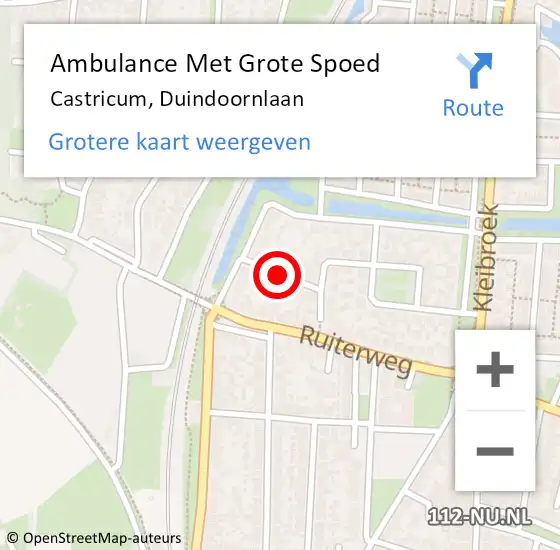 Locatie op kaart van de 112 melding: Ambulance Met Grote Spoed Naar Castricum, Duindoornlaan op 27 juni 2015 07:45