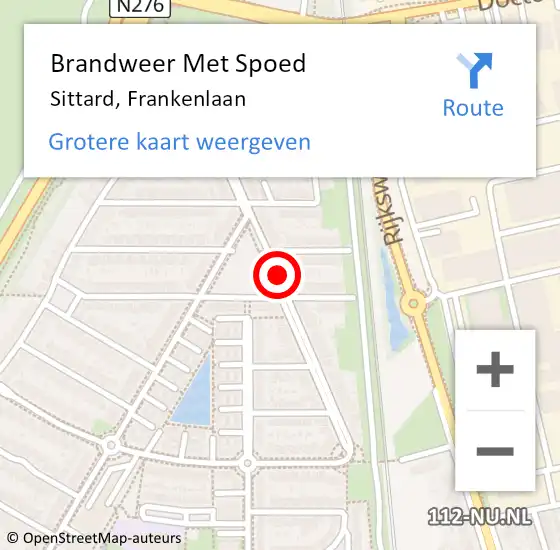 Locatie op kaart van de 112 melding: Brandweer Met Spoed Naar Sittard, Frankenlaan op 27 juni 2015 11:01