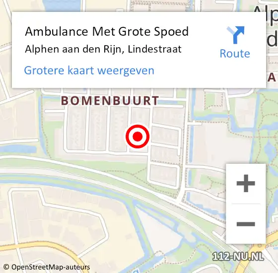 Locatie op kaart van de 112 melding: Ambulance Met Grote Spoed Naar Hoorn, Lindestraat op 27 juni 2015 11:03