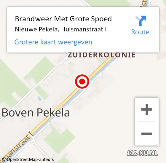 Locatie op kaart van de 112 melding: Brandweer Met Grote Spoed Naar Nieuwe Pekela, Hulsmanstraat I op 27 juni 2015 11:53