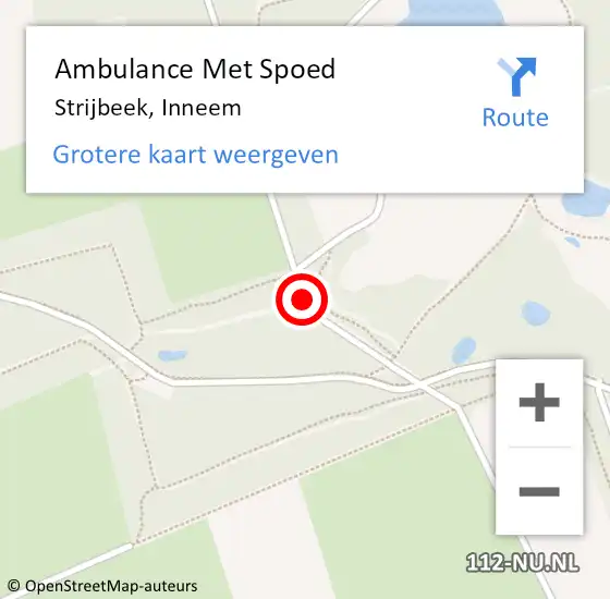 Locatie op kaart van de 112 melding: Ambulance Met Spoed Naar Strijbeek, Inneem op 27 juni 2015 13:39