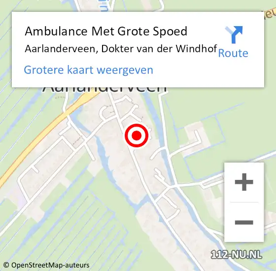 Locatie op kaart van de 112 melding: Ambulance Met Grote Spoed Naar Aarlanderveen, Dokter van der Windhof op 27 juni 2015 14:24