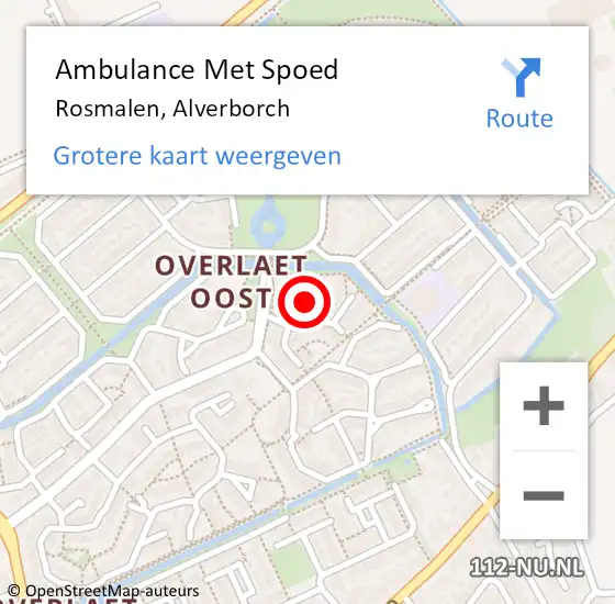 Locatie op kaart van de 112 melding: Ambulance Met Spoed Naar Rosmalen, Alverborch op 27 juni 2015 15:46