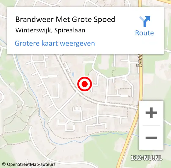 Locatie op kaart van de 112 melding: Brandweer Met Grote Spoed Naar Winterswijk, Spirealaan op 27 juni 2015 16:10