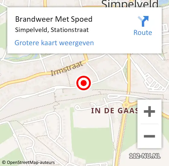 Locatie op kaart van de 112 melding: Brandweer Met Spoed Naar Simpelveld, Stationstraat op 27 juni 2015 18:29