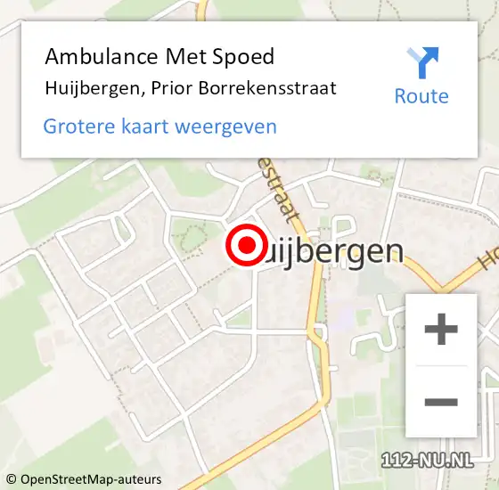 Locatie op kaart van de 112 melding: Ambulance Met Spoed Naar Huijbergen, Prior Borrekensstraat op 27 juni 2015 20:02