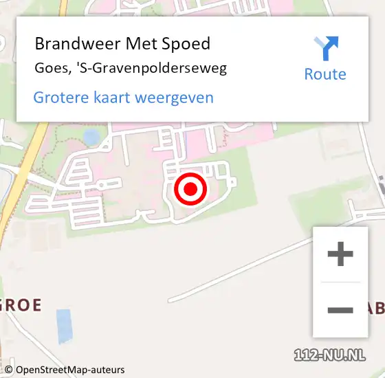 Locatie op kaart van de 112 melding: Brandweer Met Spoed Naar Goes, 'S-Gravenpolderseweg op 12 november 2013 11:17