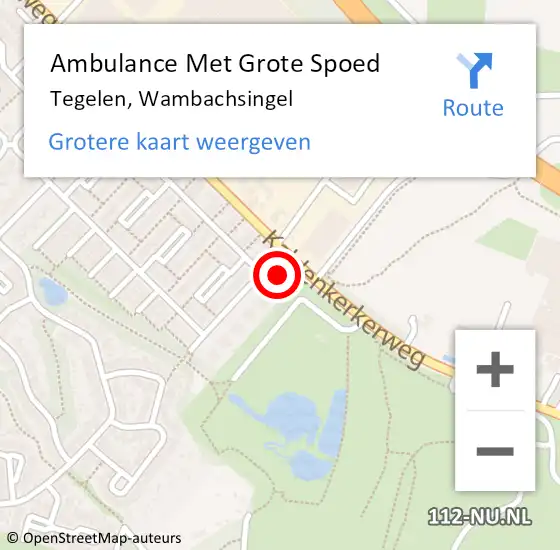 Locatie op kaart van de 112 melding: Ambulance Met Grote Spoed Naar Tegelen, Wambachsingel op 27 juni 2015 20:18