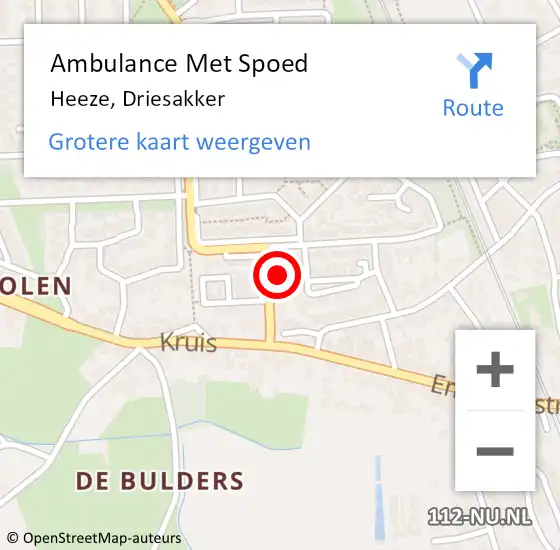 Locatie op kaart van de 112 melding: Ambulance Met Spoed Naar Heeze, Driesakker op 27 juni 2015 20:36