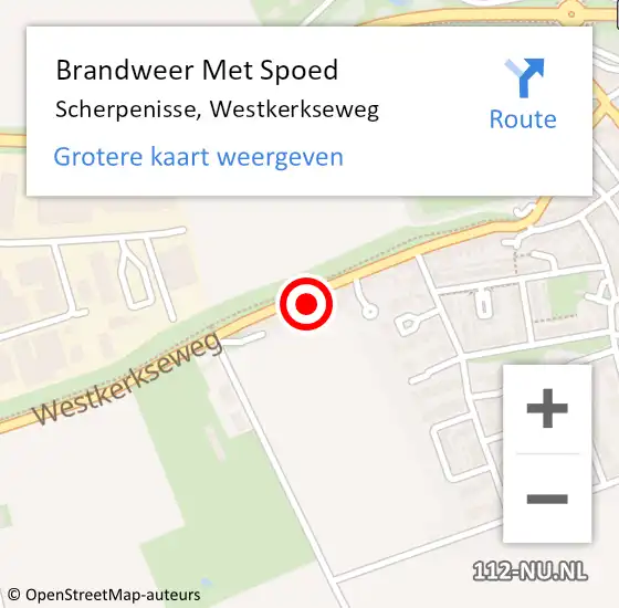 Locatie op kaart van de 112 melding: Brandweer Met Spoed Naar Scherpenisse, Westkerkseweg op 27 juni 2015 22:41