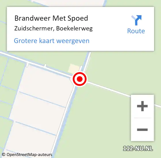 Locatie op kaart van de 112 melding: Brandweer Met Spoed Naar Zuidschermer, Boekelerweg op 27 juni 2015 22:44