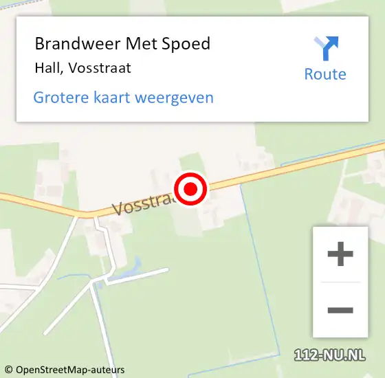 Locatie op kaart van de 112 melding: Brandweer Met Spoed Naar Hall, Vosstraat op 28 juni 2015 00:07