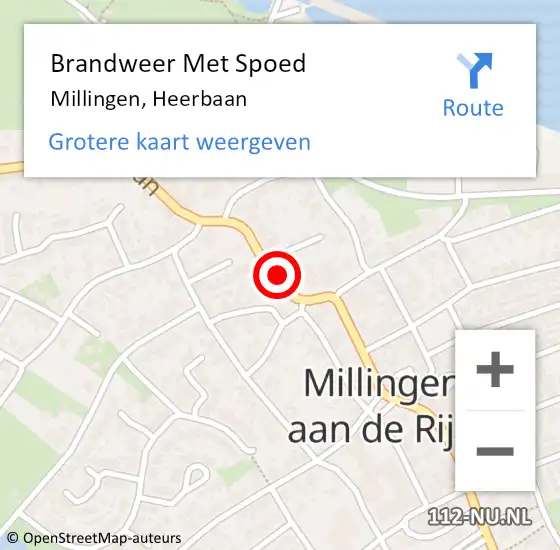 Locatie op kaart van de 112 melding: Brandweer Met Spoed Naar Millingen, Heerbaan op 28 juni 2015 07:06