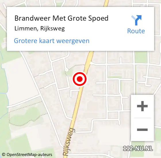 Locatie op kaart van de 112 melding: Brandweer Met Grote Spoed Naar Limmen, Rijksweg op 28 juni 2015 07:27