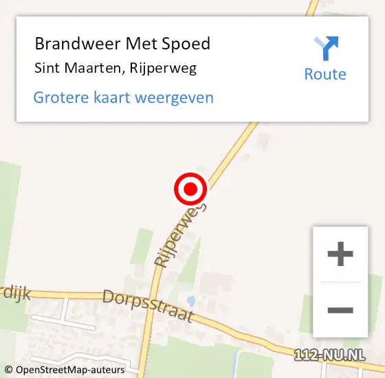 Locatie op kaart van de 112 melding: Brandweer Met Spoed Naar Sint Maarten, Rijperweg op 28 juni 2015 09:53