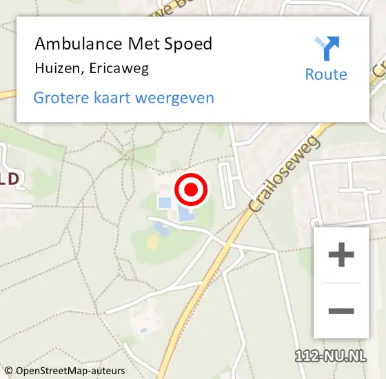 Locatie op kaart van de 112 melding: Ambulance Met Spoed Naar Huizen, Ericaweg op 28 juni 2015 11:25