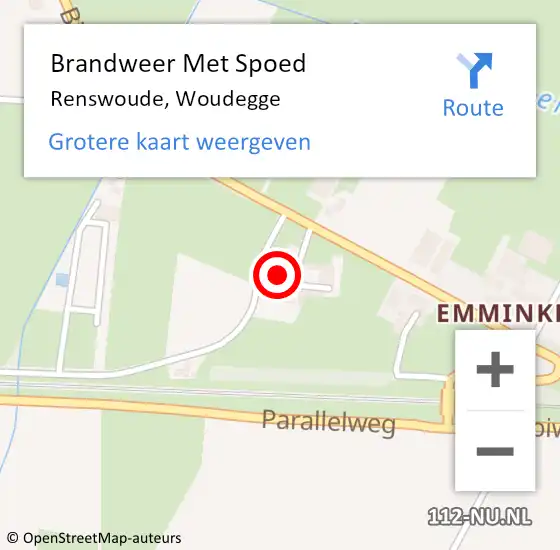 Locatie op kaart van de 112 melding: Brandweer Met Spoed Naar Renswoude, Woudegge op 28 juni 2015 12:17