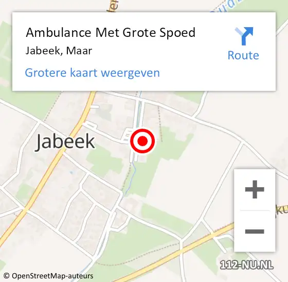 Locatie op kaart van de 112 melding: Ambulance Met Grote Spoed Naar Jabeek, Maar op 28 juni 2015 13:49