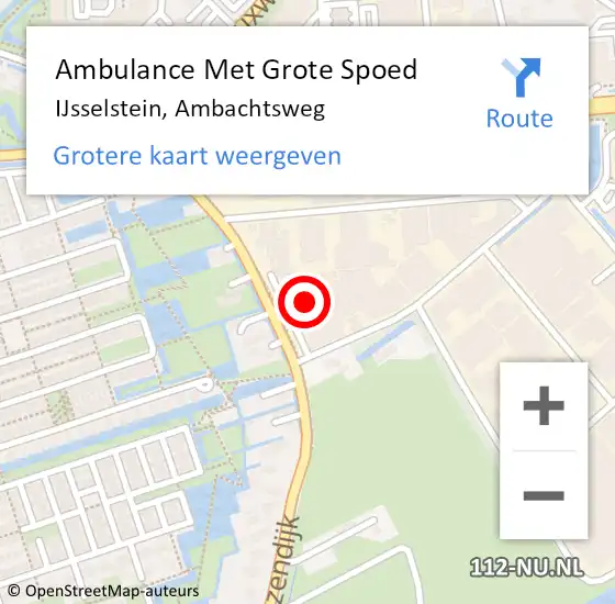 Locatie op kaart van de 112 melding: Ambulance Met Grote Spoed Naar IJsselstein, Ambachtsweg op 28 juni 2015 14:46