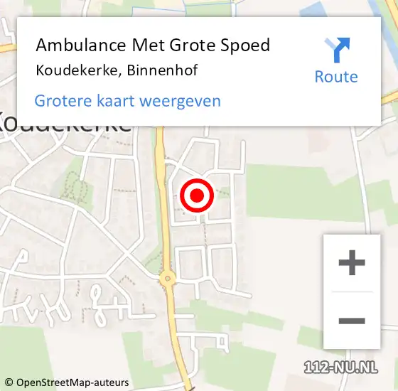 Locatie op kaart van de 112 melding: Ambulance Met Grote Spoed Naar Koudekerke, Binnenhof op 28 juni 2015 15:17