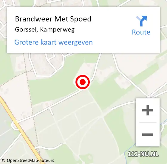 Locatie op kaart van de 112 melding: Brandweer Met Spoed Naar Gorssel, Kamperweg op 28 juni 2015 17:51