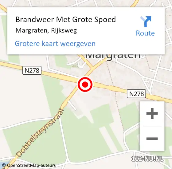 Locatie op kaart van de 112 melding: Brandweer Met Grote Spoed Naar Margraten, Rijksweg op 28 juni 2015 18:43