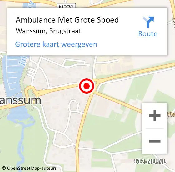 Locatie op kaart van de 112 melding: Ambulance Met Grote Spoed Naar Wanssum, Brugstraat op 28 juni 2015 22:31