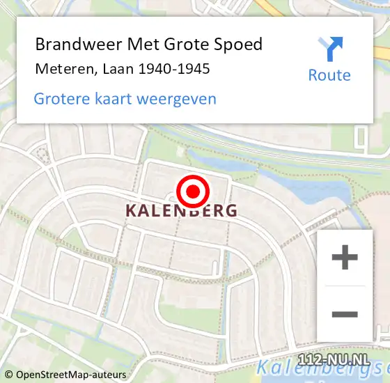 Locatie op kaart van de 112 melding: Brandweer Met Grote Spoed Naar Meteren, Laan 1940-1945 op 29 juni 2015 00:12