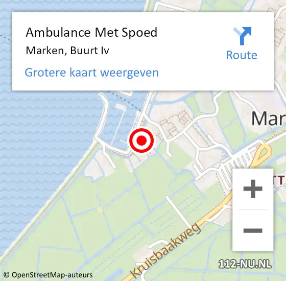 Locatie op kaart van de 112 melding: Ambulance Met Spoed Naar Marken, Buurt Iv op 29 juni 2015 00:16