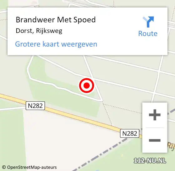 Locatie op kaart van de 112 melding: Brandweer Met Spoed Naar Dorst, Rijksweg op 29 juni 2015 01:41