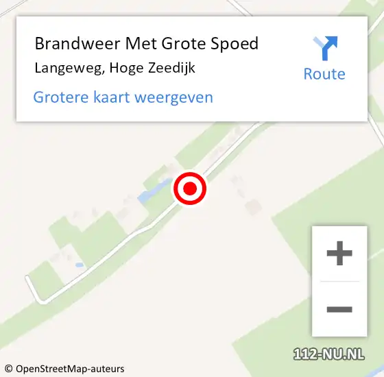 Locatie op kaart van de 112 melding: Brandweer Met Grote Spoed Naar Langeweg, Hoge Zeedijk op 29 juni 2015 06:56