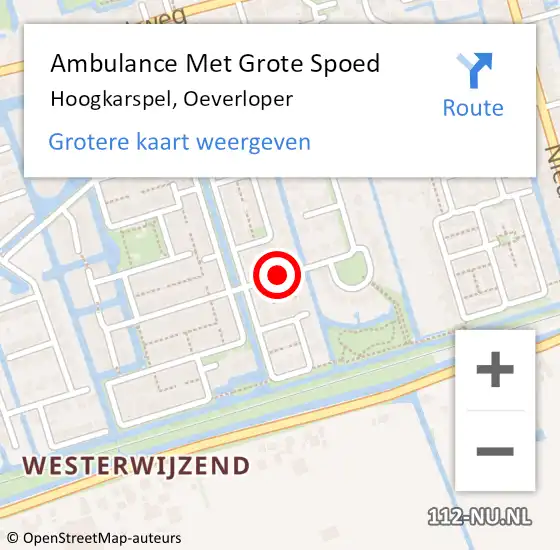 Locatie op kaart van de 112 melding: Ambulance Met Grote Spoed Naar Hoogkarspel, Oeverloper op 29 juni 2015 07:16