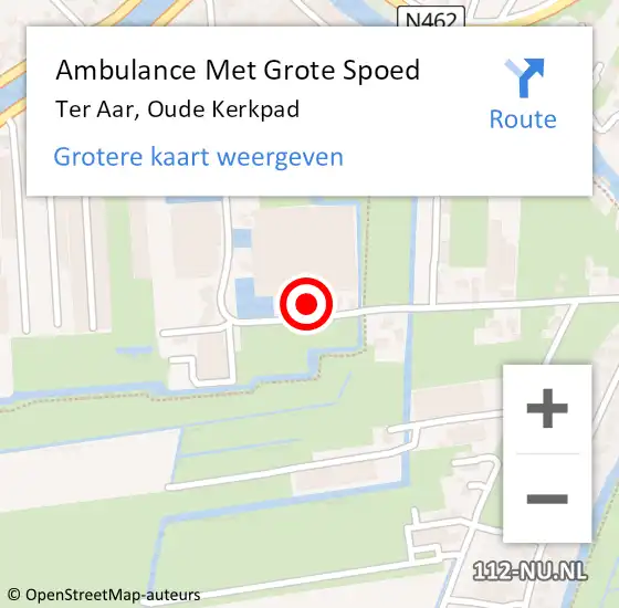 Locatie op kaart van de 112 melding: Ambulance Met Grote Spoed Naar Ter Aar, Oude Kerkpad op 29 juni 2015 07:45