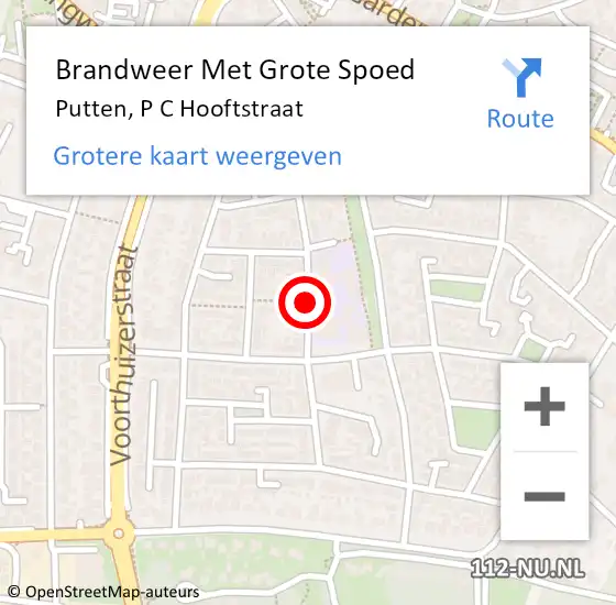 Locatie op kaart van de 112 melding: Brandweer Met Grote Spoed Naar Putten, P C Hooftstraat op 29 juni 2015 08:07