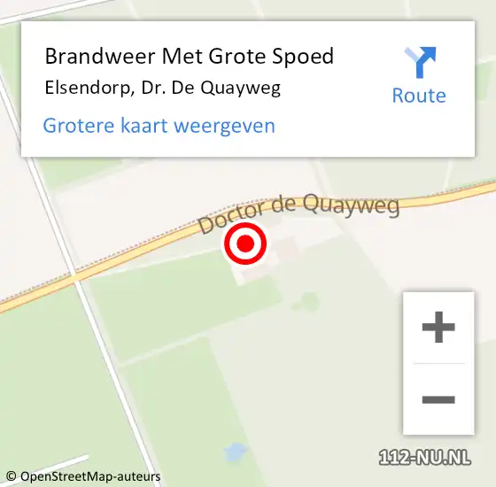 Locatie op kaart van de 112 melding: Brandweer Met Grote Spoed Naar Elsendorp, Dr. De Quayweg op 29 juni 2015 08:12