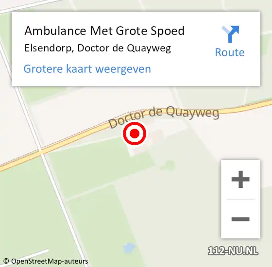 Locatie op kaart van de 112 melding: Ambulance Met Grote Spoed Naar Elsendorp, Doctor de Quayweg op 29 juni 2015 08:14