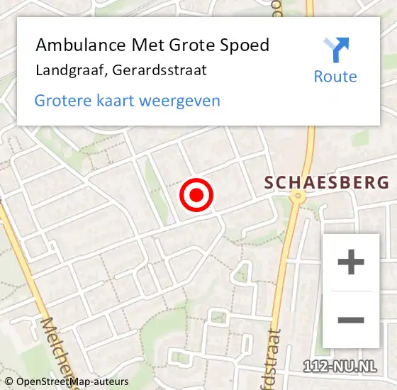 Locatie op kaart van de 112 melding: Ambulance Met Grote Spoed Naar Landgraaf, Gerardsstraat op 12 november 2013 13:16