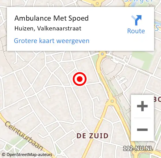 Locatie op kaart van de 112 melding: Ambulance Met Spoed Naar Huizen, Valkenaarstraat op 29 juni 2015 09:27