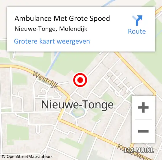 Locatie op kaart van de 112 melding: Ambulance Met Grote Spoed Naar Nieuwe-Tonge, Molendijk op 12 november 2013 13:28