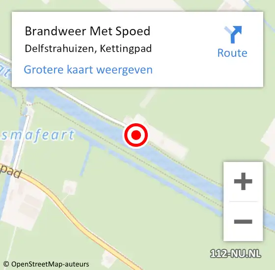 Locatie op kaart van de 112 melding: Brandweer Met Spoed Naar Delfstrahuizen, Kettingpad op 29 juni 2015 10:21