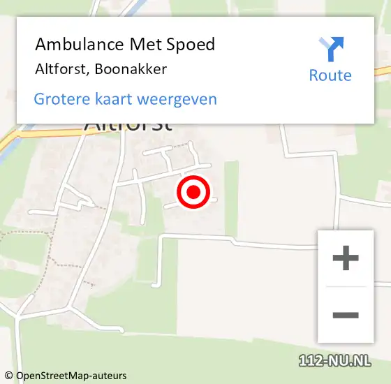 Locatie op kaart van de 112 melding: Ambulance Met Spoed Naar Altforst, Boonakker op 12 november 2013 13:36