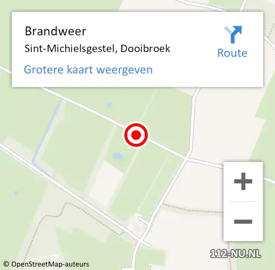 Locatie op kaart van de 112 melding: Brandweer Sint-Michielsgestel, Dooibroek op 29 juni 2015 12:07